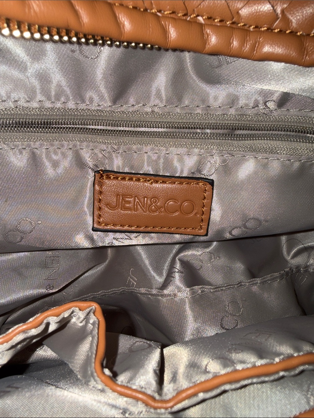 Woven Hobo Shoulder Bag in Cognac - Picture 5 of 5